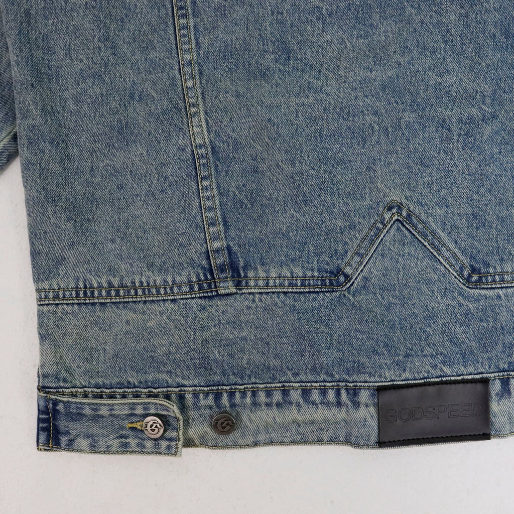 Godspeed Embroidered Letter Denim Jacket